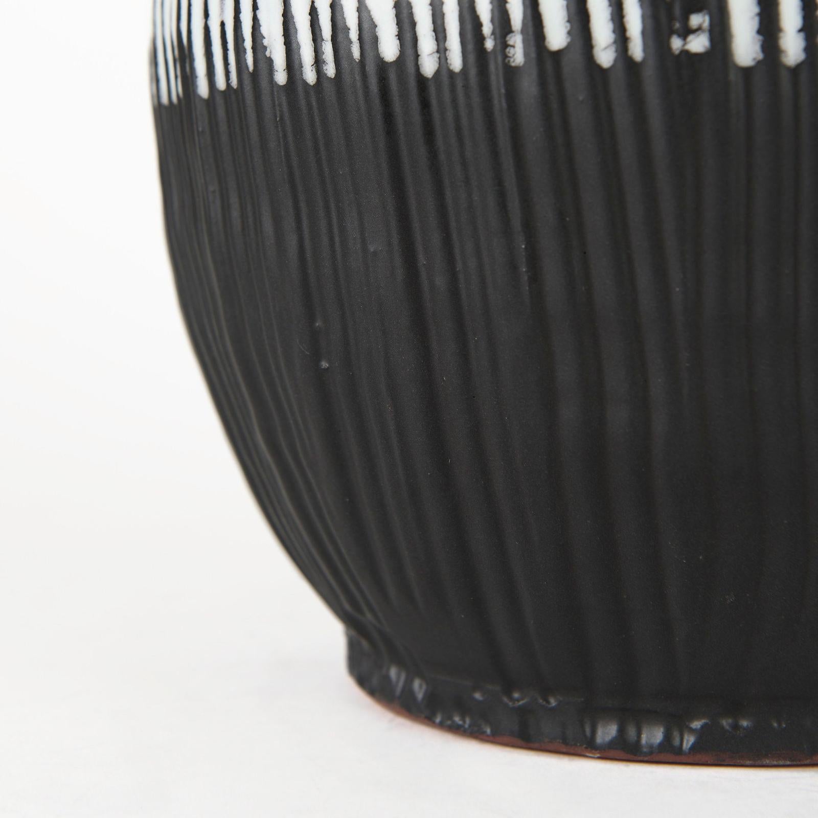 Mercana Tanami Dark Brown/White Glazed Ceramic Vase Clearance