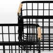 Mercana Marius Matte Black Metal W/ Rope Trim Rectangular Baskets - Set of 2 Clearance