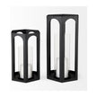 Mercana Balley Matte Black Metal Hexagonal Candle Holder Lanterns - Set of 2