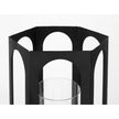 Mercana Balley Matte Black Metal Hexagonal Candle Holder Lanterns - Set of 2