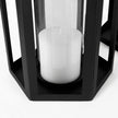 Mercana Balley Matte Black Metal Hexagonal Candle Holder Lanterns - Set of 2
