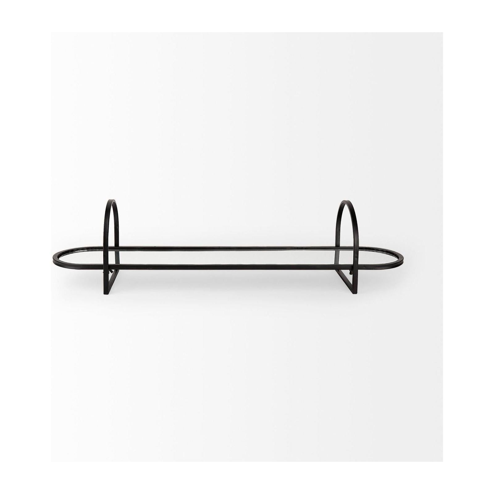 Mercana Evianna Mirrored W/Black Metal Frame Tray