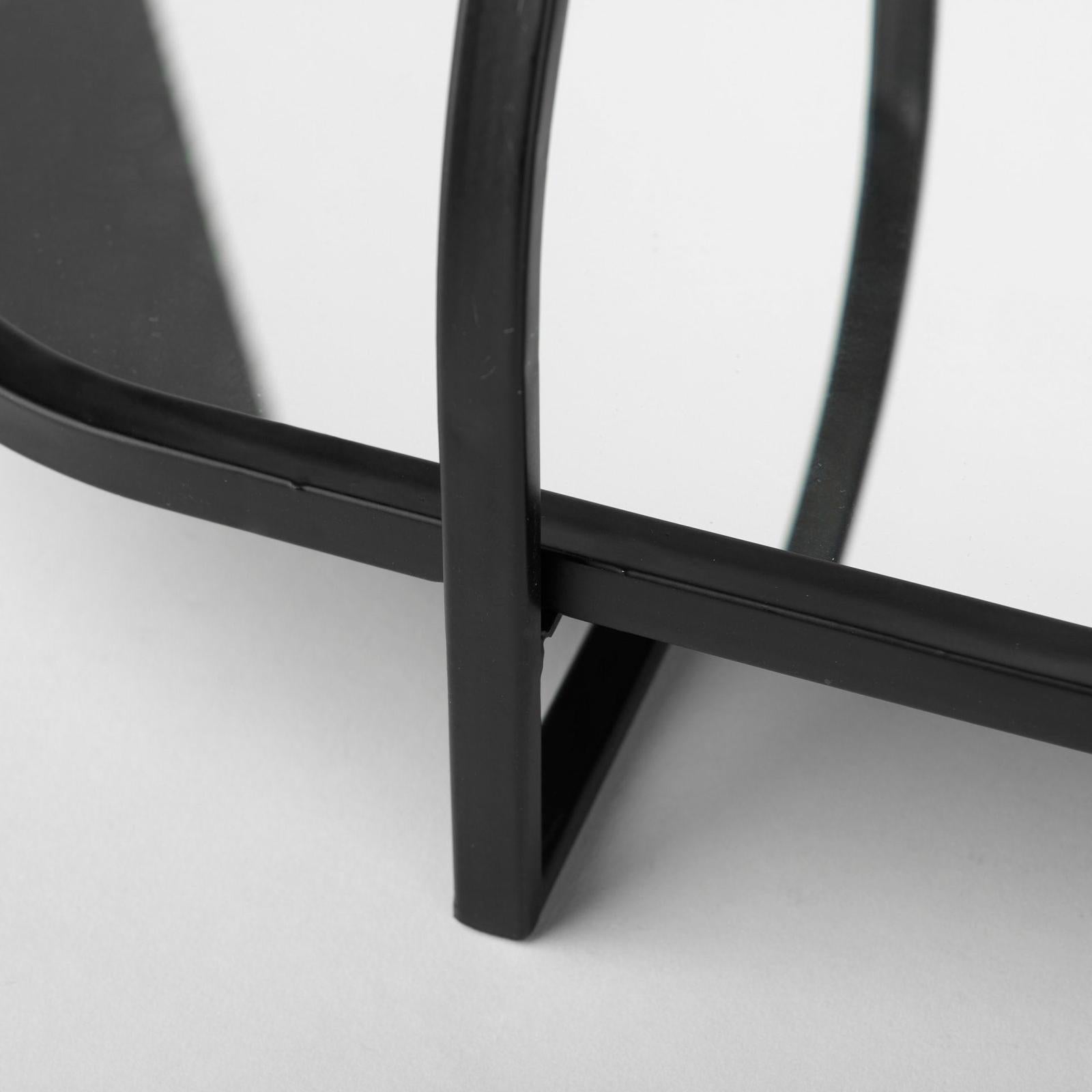 Mercana Evianna Mirrored W/Black Metal Frame Tray