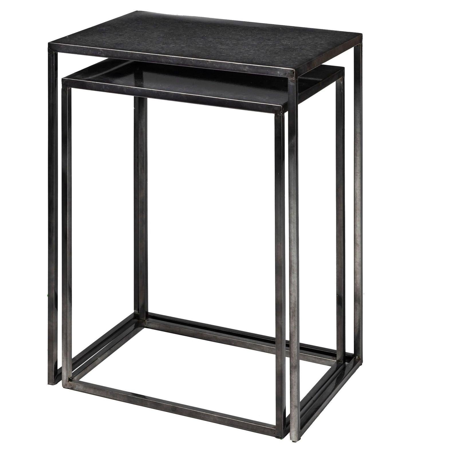 Mercana Kasey Galvanized Metal Nesting Accent Tables- Set of 2
