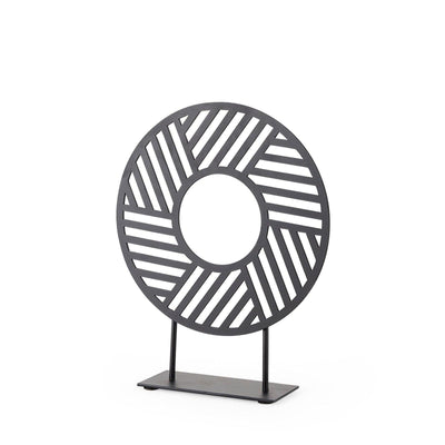 Mercana Micra Matte Black Metal Decorative Object on a Stand