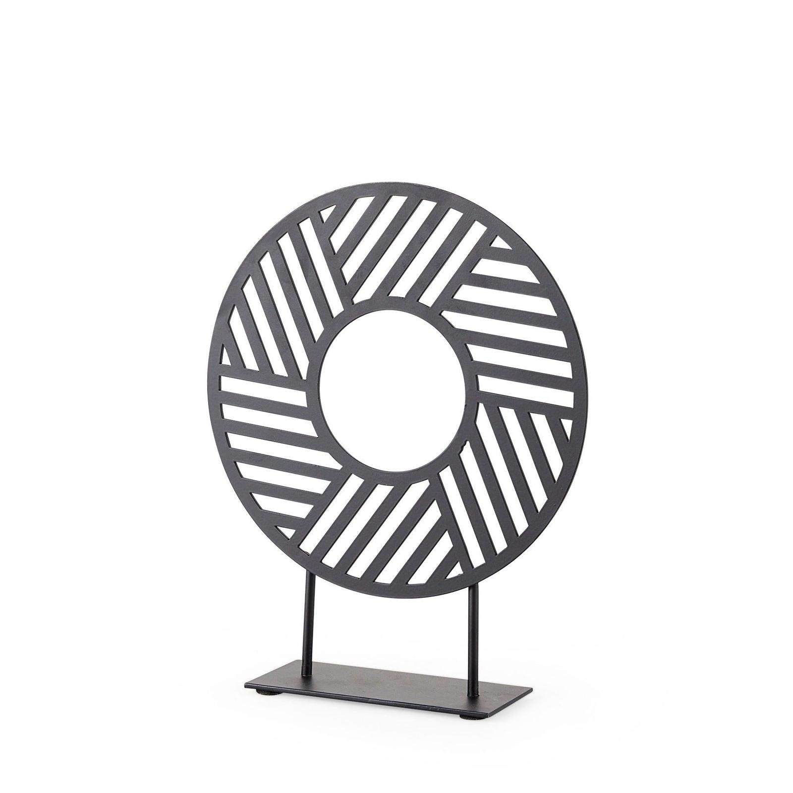Mercana Micra Matte Black Metal Decorative Object on a Stand