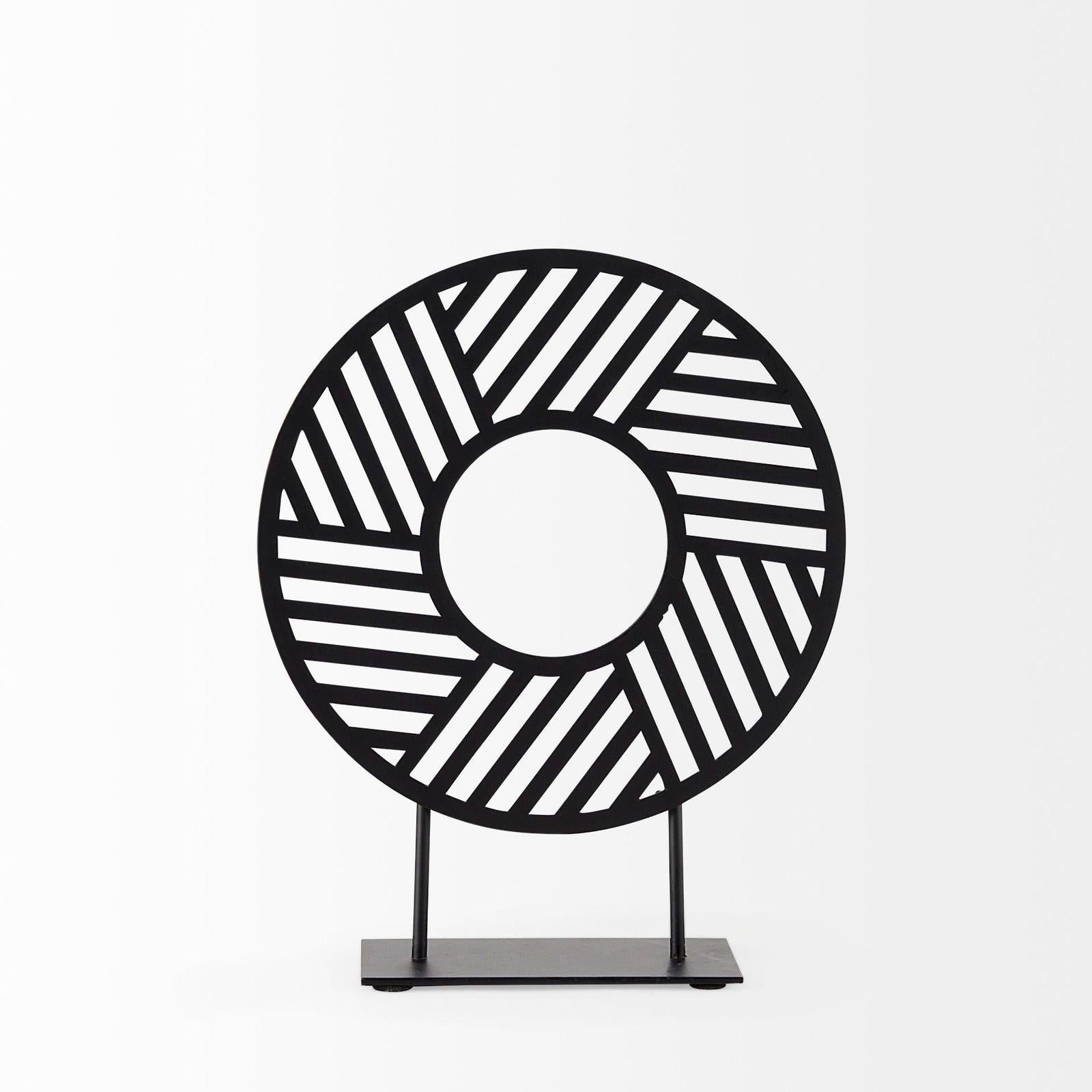 Mercana Micra Matte Black Metal Decorative Object on a Stand