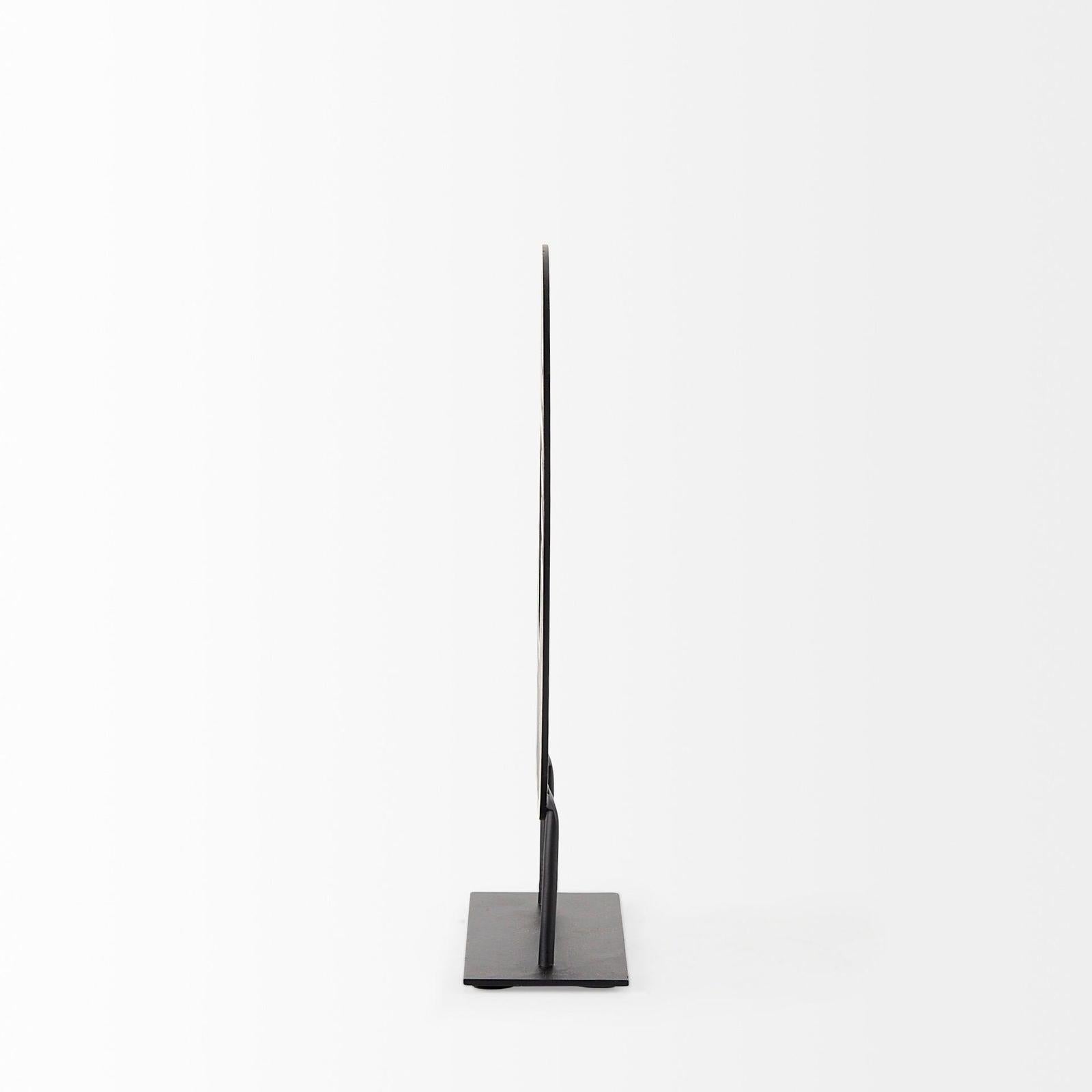Mercana Micra Matte Black Metal Decorative Object on a Stand