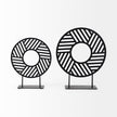 Mercana Micra Matte Black Metal Decorative Object on a Stand