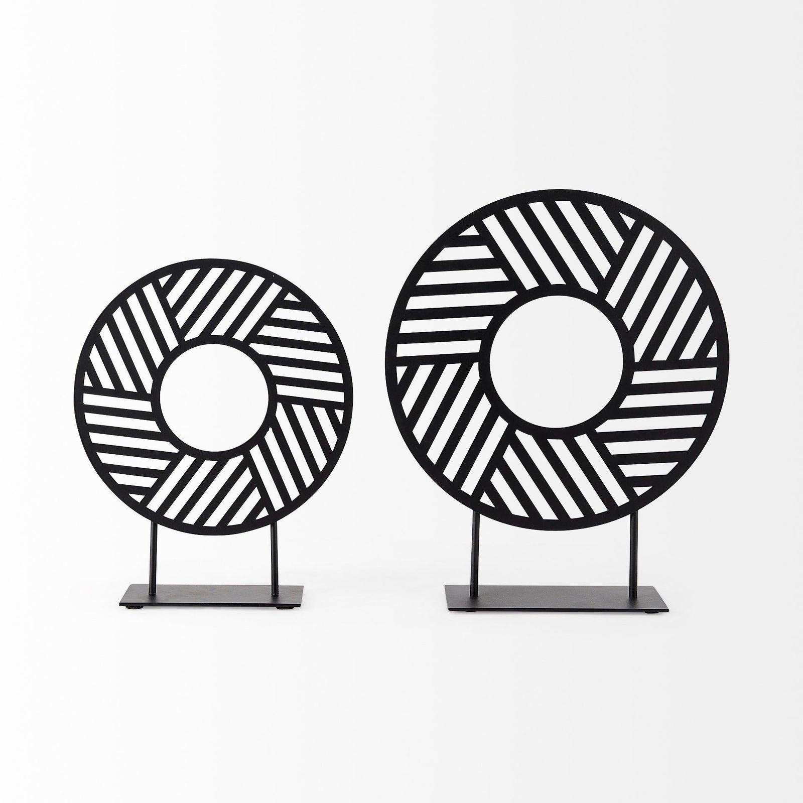 Mercana Micra Matte Black Metal Decorative Object on a Stand