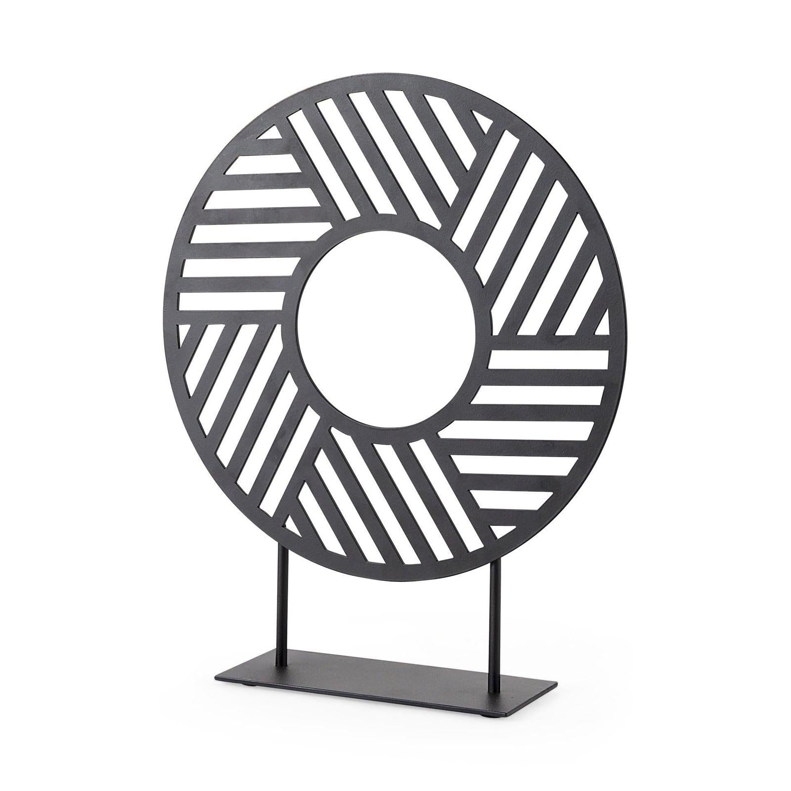 Mercana Micra Matte Black Metal Decorative Object on a Stand