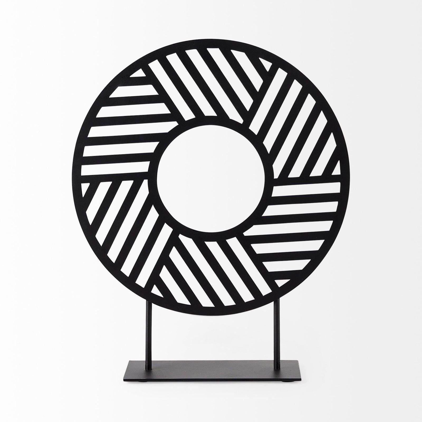 Mercana Micra Matte Black Metal Decorative Object on a Stand