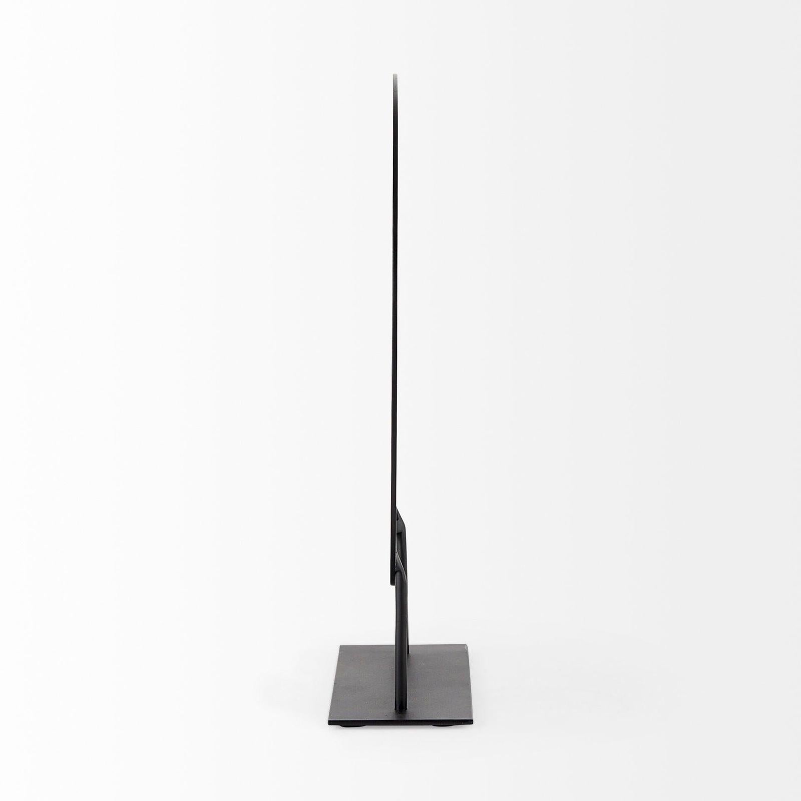 Mercana Micra Matte Black Metal Decorative Object on a Stand
