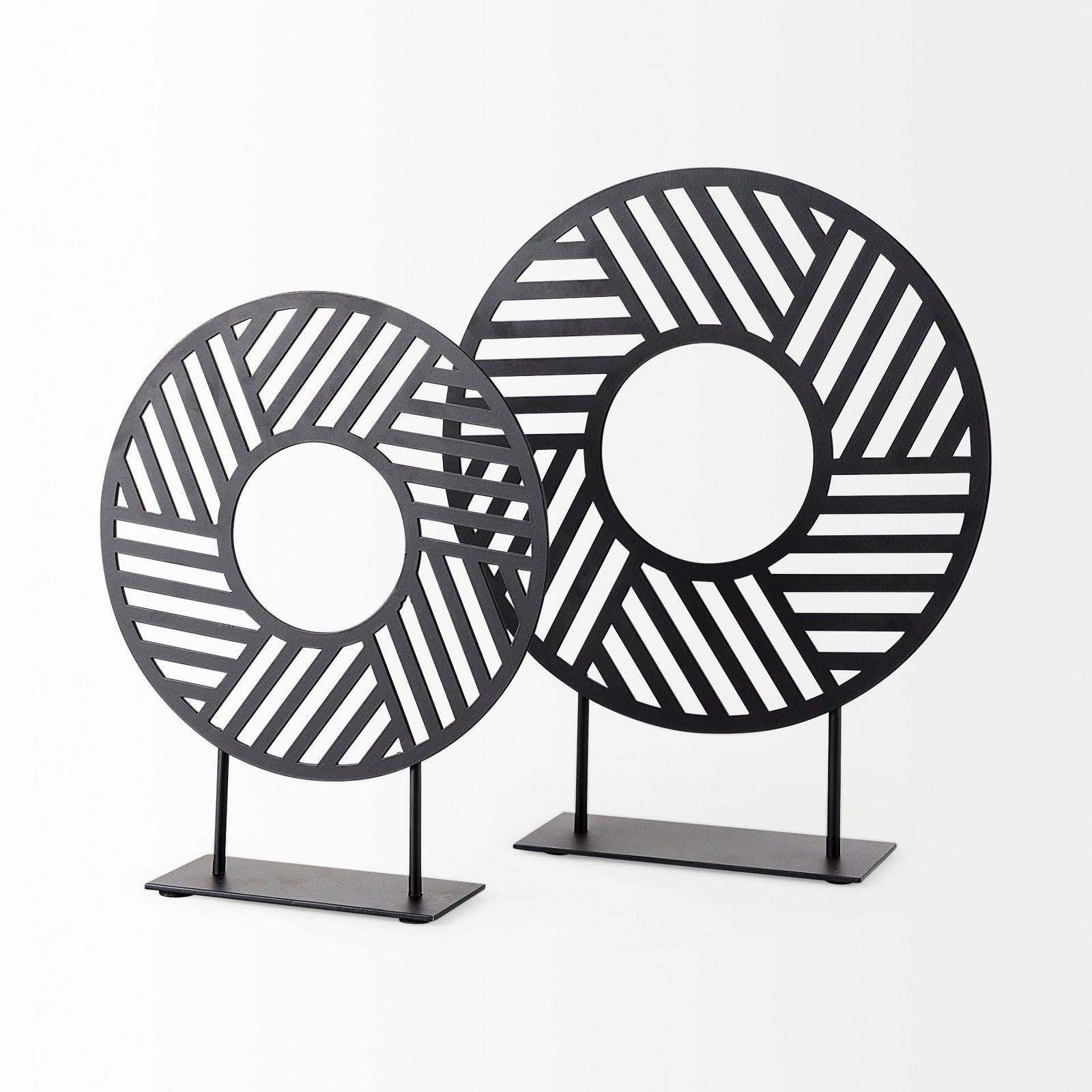 Mercana Micra Matte Black Metal Decorative Object on a Stand