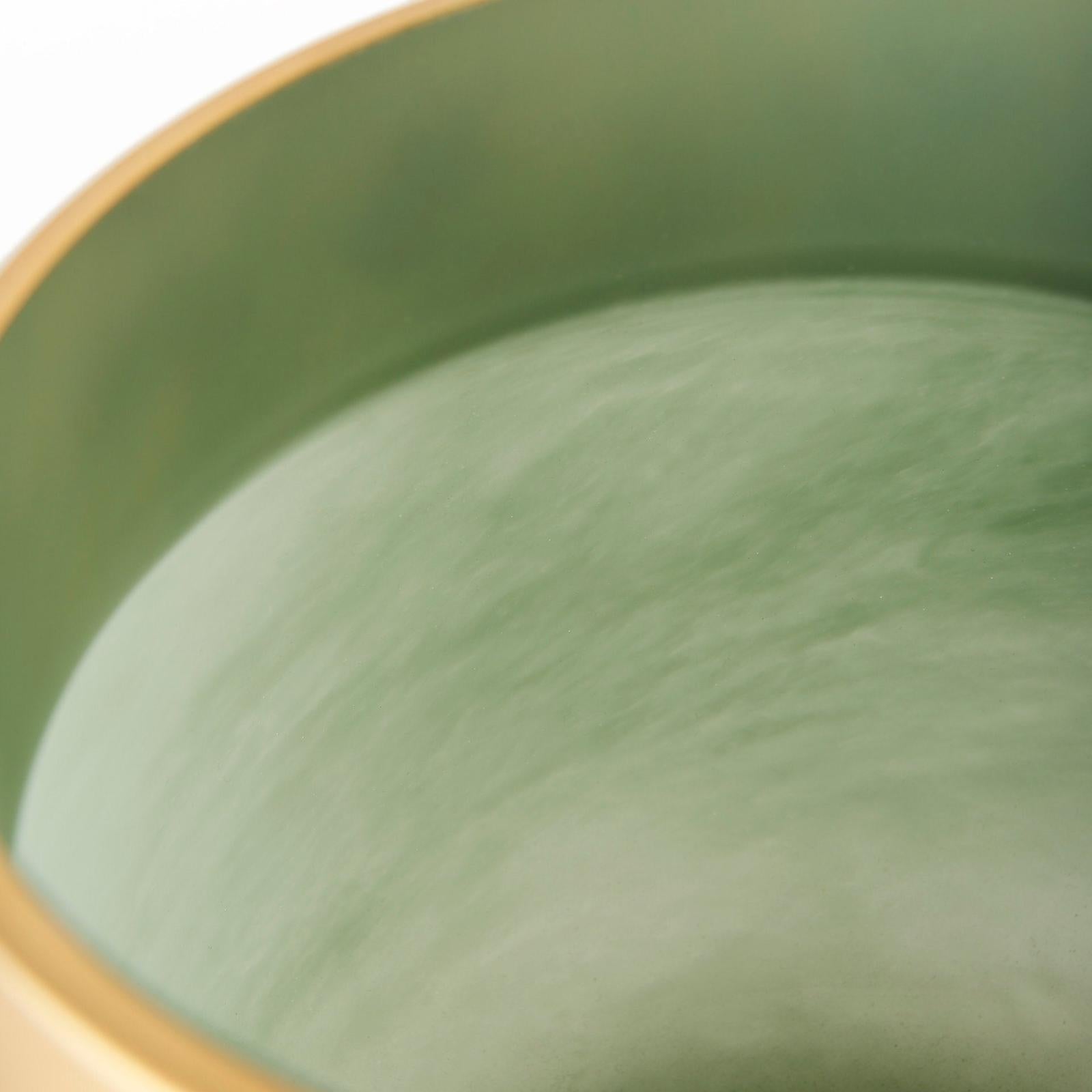 Mercana Minty Green Glass Vase W/Matte Gold Metal Neck Cuff Clearance