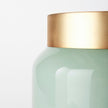 Mercana Minty Green Glass Vase W/Matte Gold Metal Neck Cuff Clearance