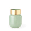 Mercana Minty Green Glass Vase W/Matte Gold Metal Neck Cuff Clearance