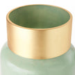 Mercana Minty Green Glass Vase W/Matte Gold Metal Neck Cuff Clearance