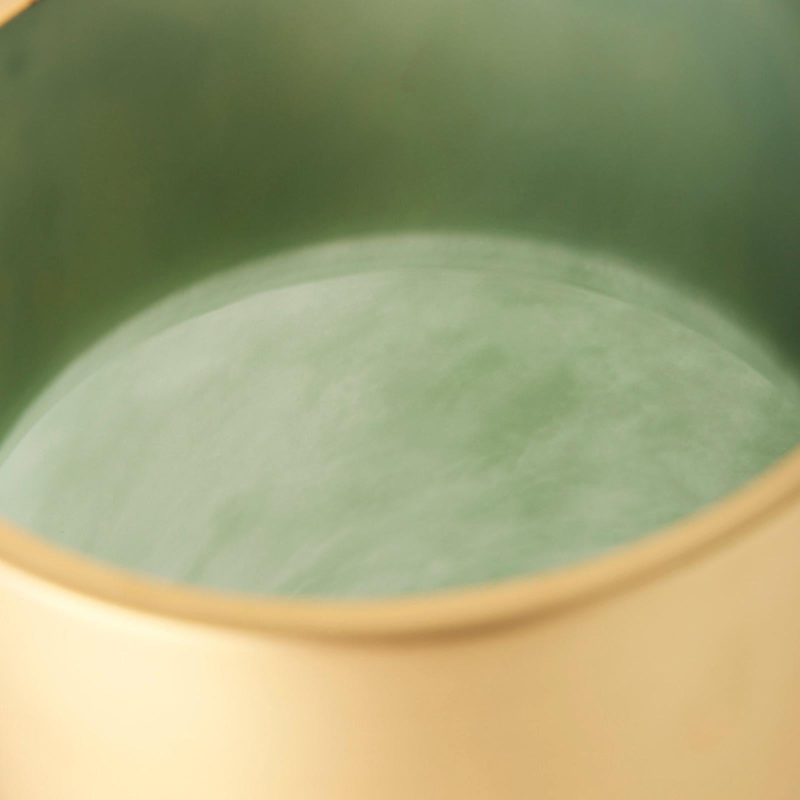 Mercana Minty Green Glass Vase W/Matte Gold Metal Neck Cuff Clearance