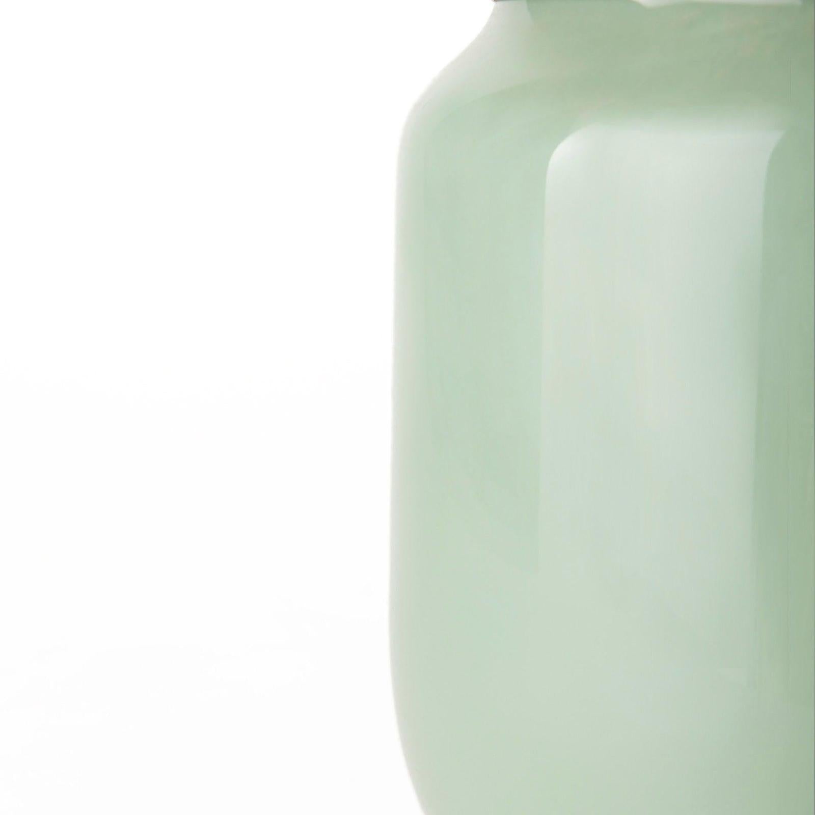 Mercana Minty Green Glass Vase W/Matte Gold Metal Neck Cuff Clearance