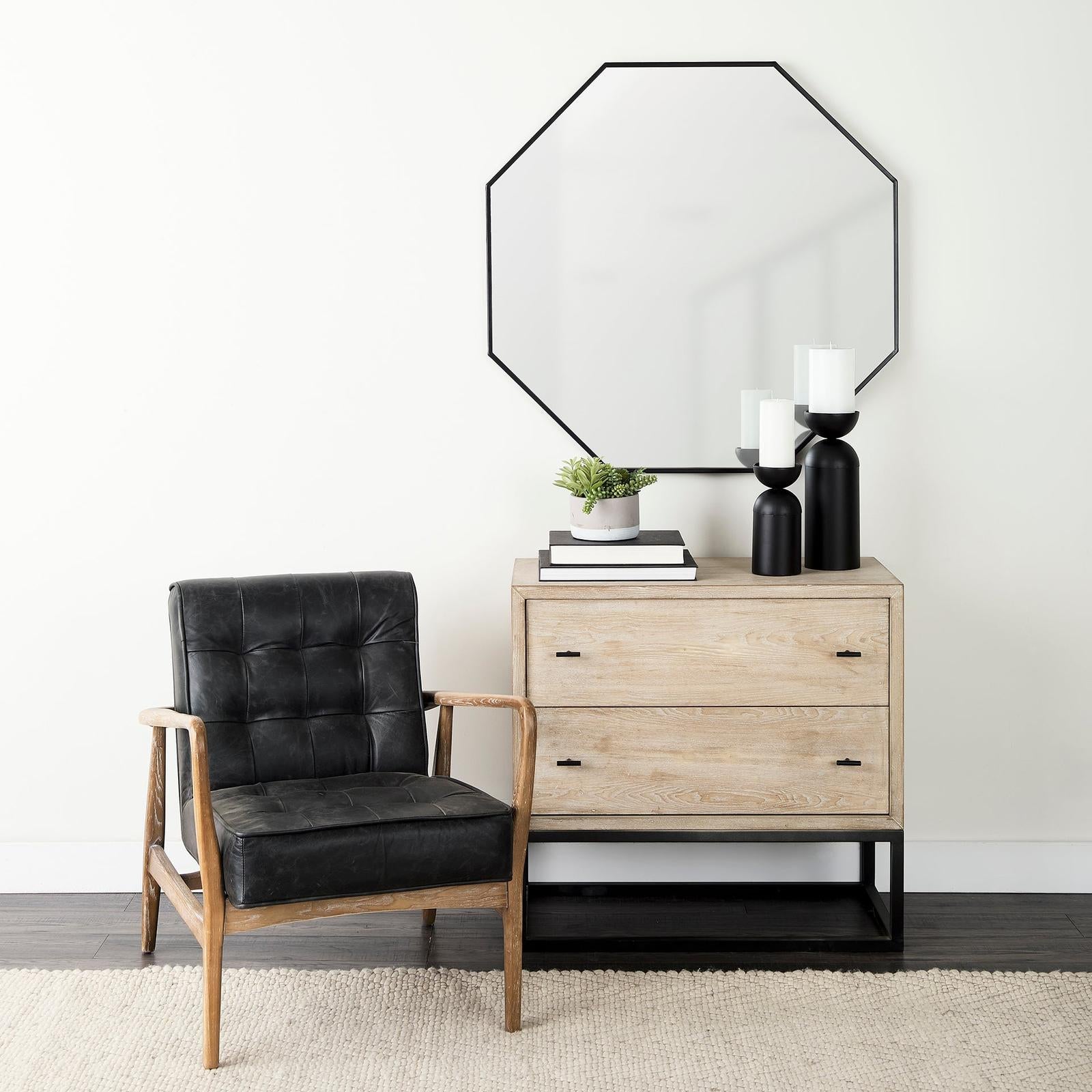 Mercana Ciara Beige Fir Veneer 2 Drawer Accent Cabinet Clearance