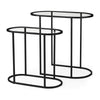 Mercana Celine Black/Silver Metal and Glass Nesting Accent Tables- Set of 2