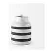 Mercana Harmon White w/ Charcoal Stripes Ceramic Jug