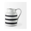 Mercana Harmon White w/ Charcoal Stripes Ceramic Jug