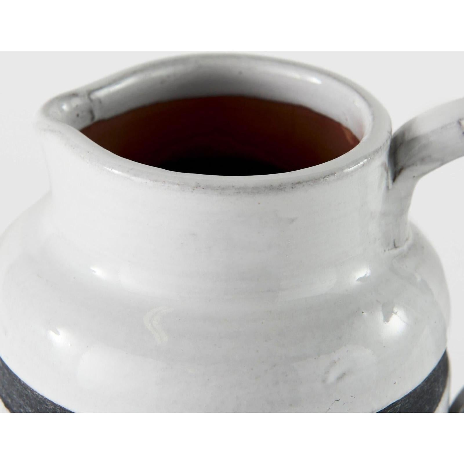 Mercana Harmon White w/ Charcoal Stripes Ceramic Jug