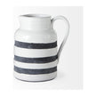 Mercana Harmon White w/ Charcoal Stripes Ceramic Jug