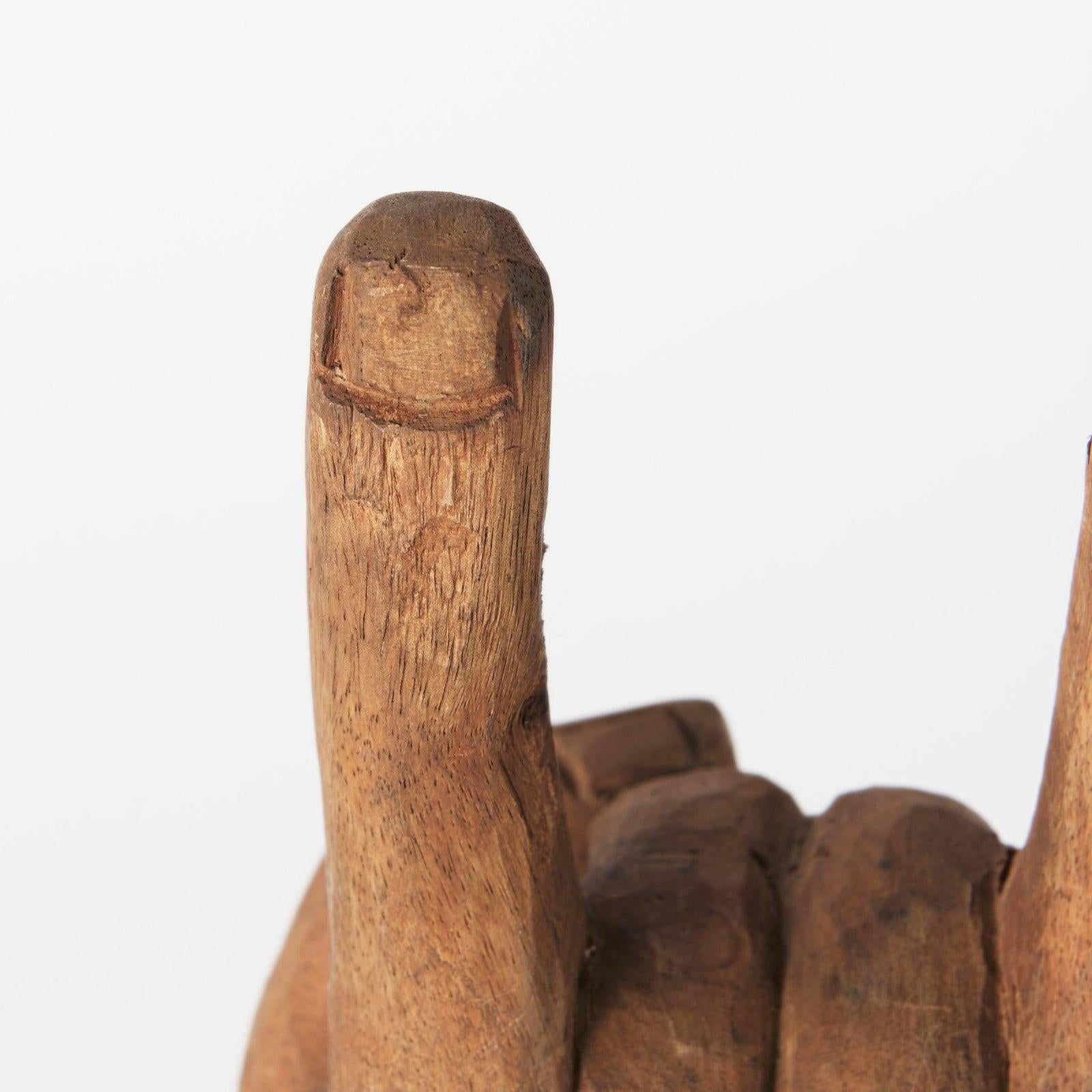 Mercana Saxum Natural Wooden Carved Hang Loose Hand