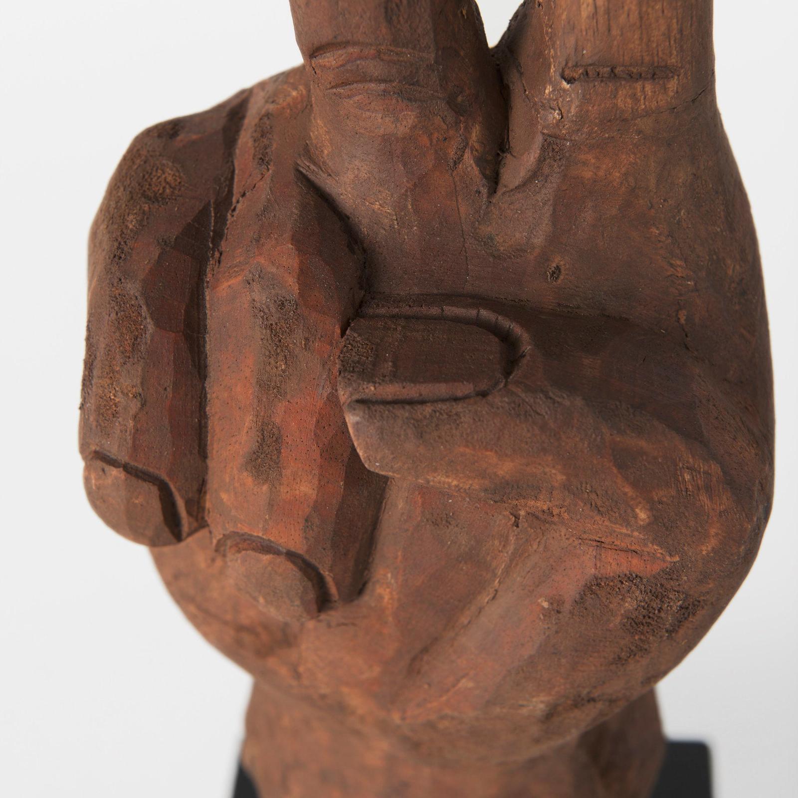 Mercana Pacem Natural Wooden Carved Peace Sign Hand
