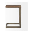Mercana Faye Medium Brown Wood W/ Antique Nickel Finished Metal Base C Side Table