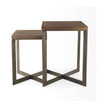 Mercana Faye Gold Metal Base Accent Tables- Set of 2