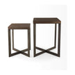 Mercana Faye Gold Metal Base Accent Tables- Set of 2