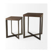 Mercana Faye Gold Metal Base Accent Tables- Set of 2