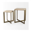 Mercana Faye Gold Metal Base Accent Tables- Set of 2