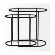 Mercana Celine Black/Silver Metal and Glass Nesting Accent Tables- Set of 2