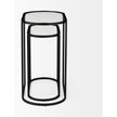 Mercana Celine Black/Silver Metal and Glass Nesting Accent Tables- Set of 2