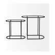 Mercana Celine Black/Silver Metal and Glass Nesting Accent Tables- Set of 2