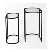 Mercana Celine Black/Silver Metal and Glass Nesting Accent Tables- Set of 2