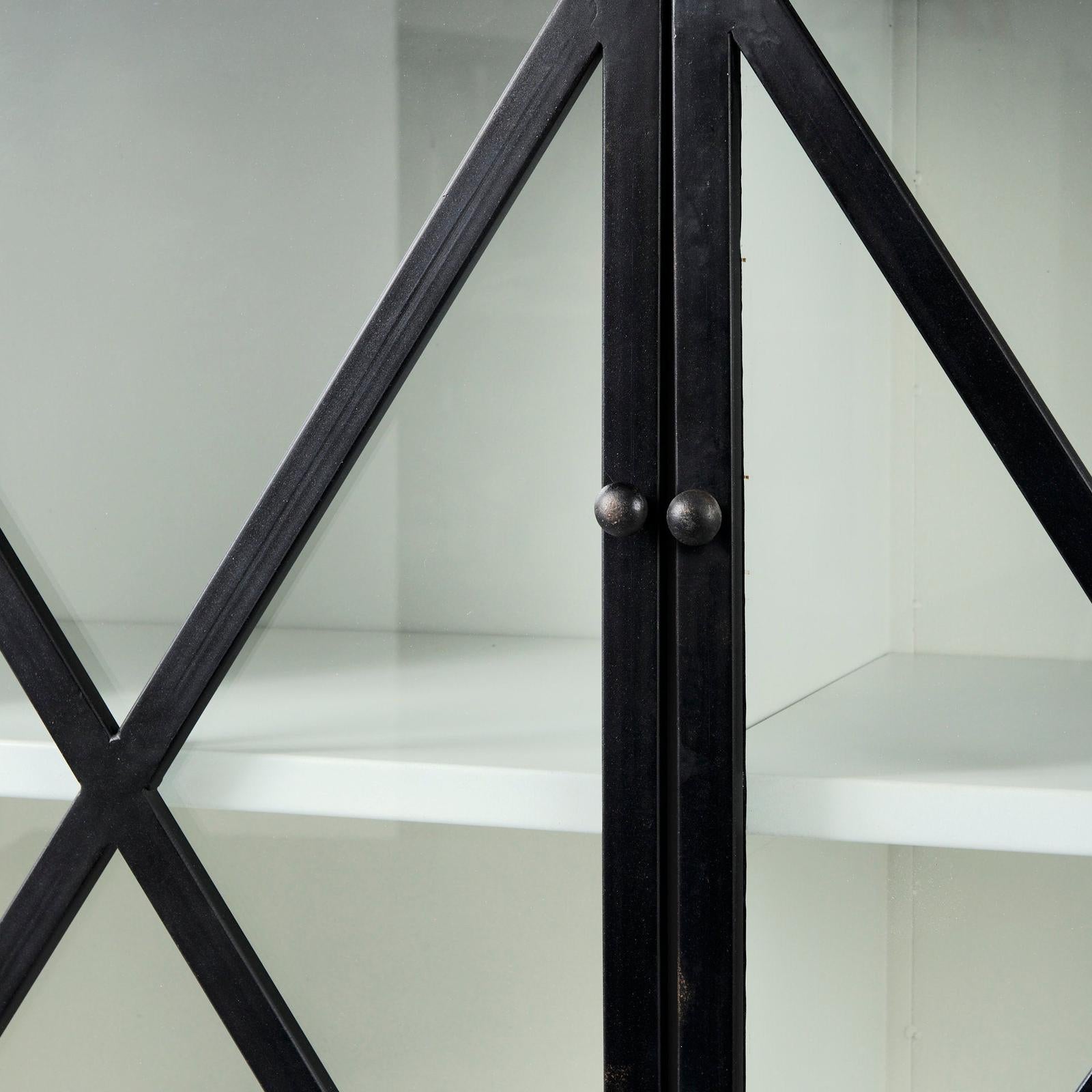 Mercana Dimitra Dark Iron W/Glass Doors Kitchen Island Clearance