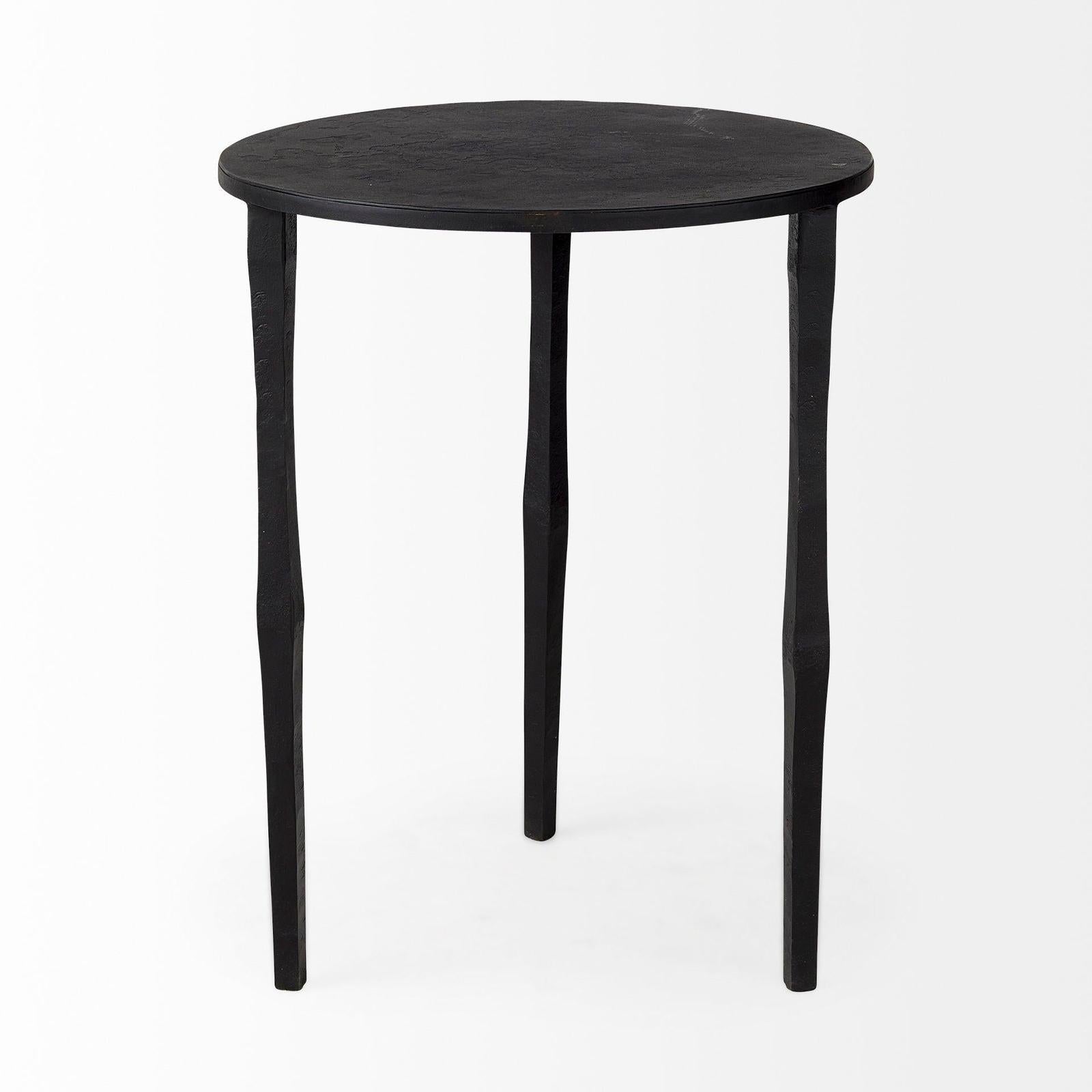 Mercana Timothy Ebony Black Iron Side Table