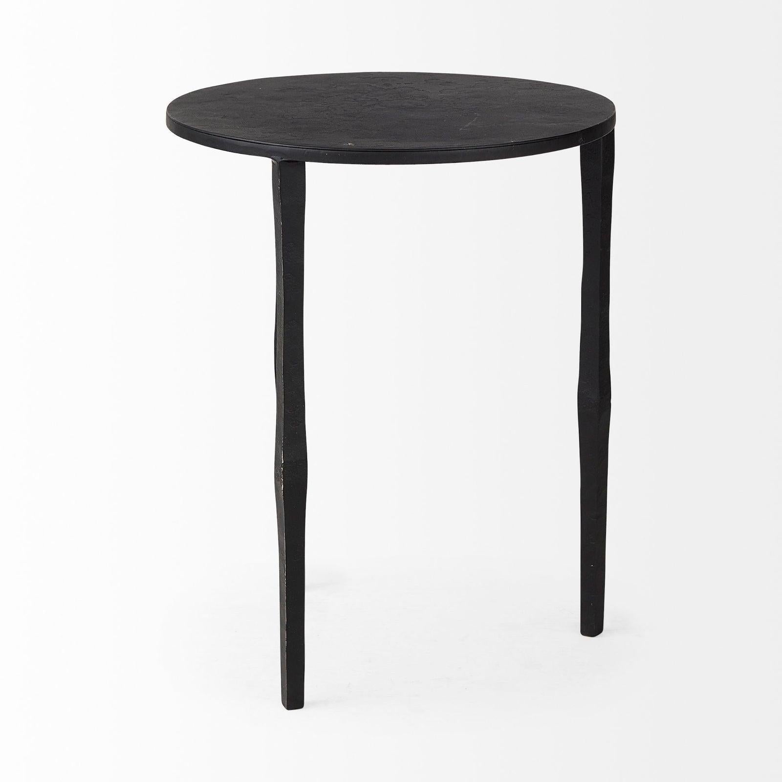Mercana Timothy Ebony Black Iron Side Table