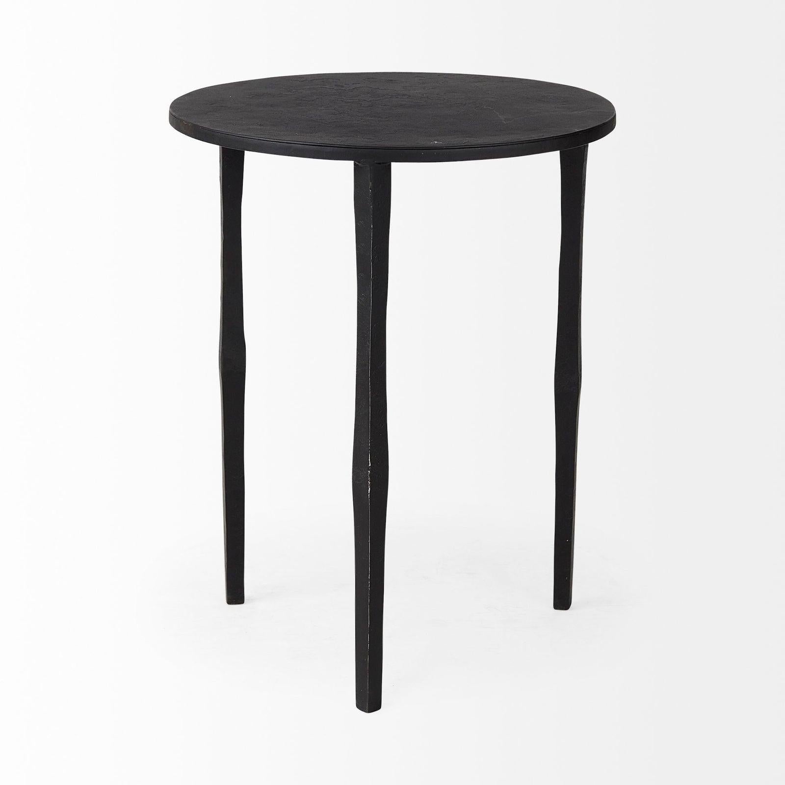 Mercana Timothy Ebony Black Iron Side Table