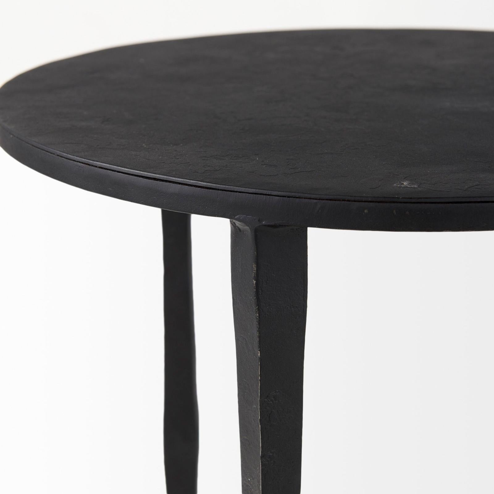 Mercana Timothy Ebony Black Iron Side Table