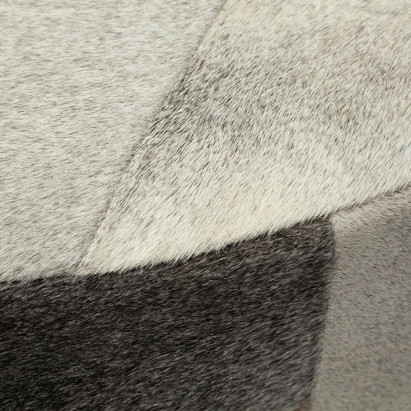 Mercana Zahavi Grey-toned Hair-on-hide Ottoman