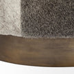 Mercana Zahavi Grey-toned Hair-on-hide Ottoman