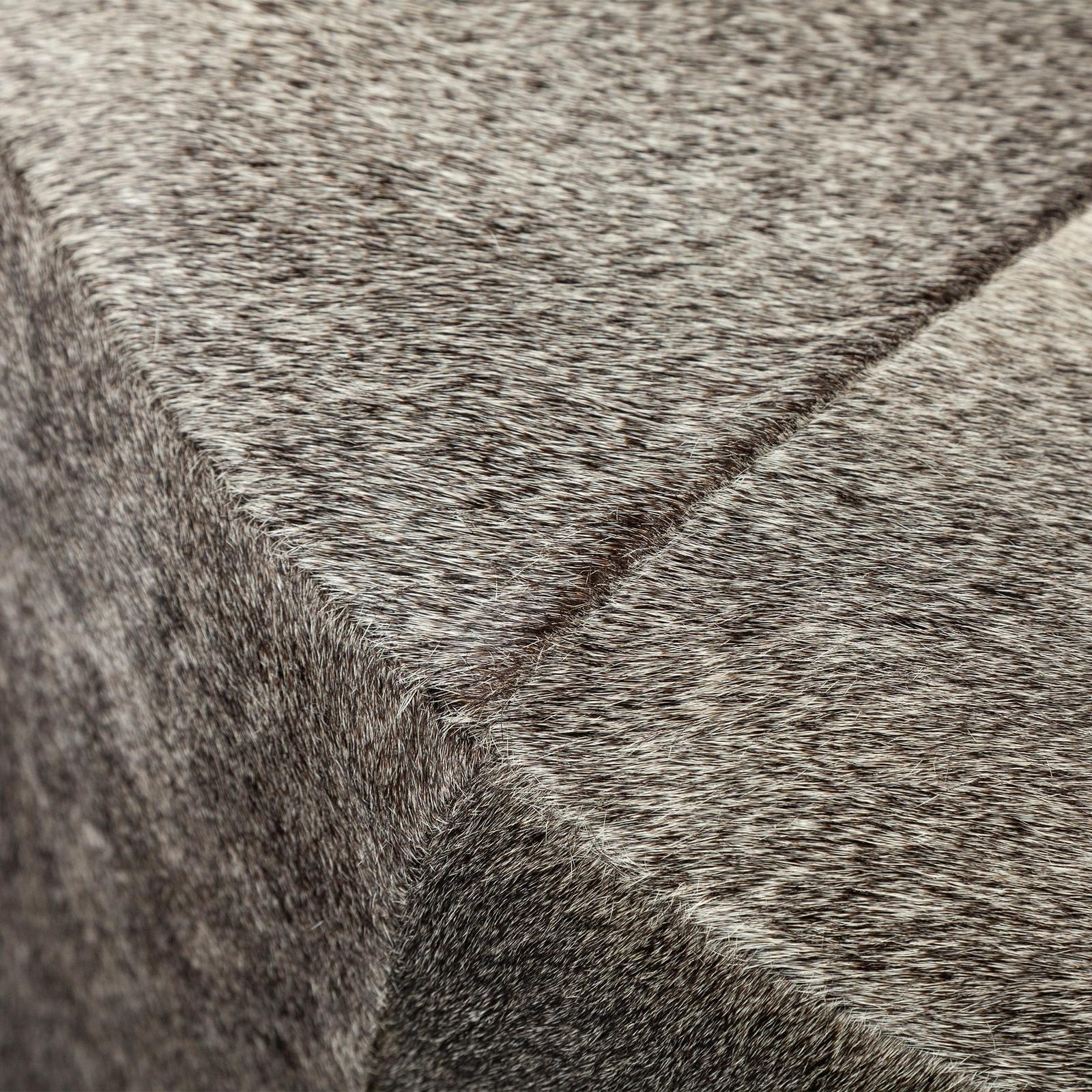 Mercana Zahavi Grey-toned Hair-on-hide Ottoman