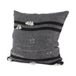 Mercana Sibyl Black Fabric Striped and White Fringed Decorative Pillow Cover